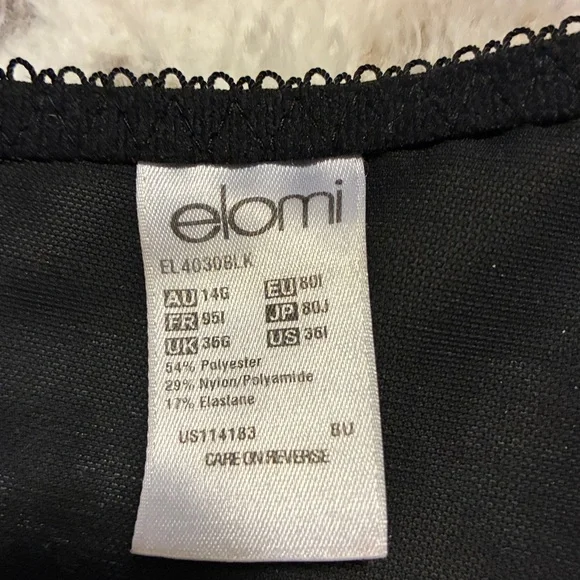 Elomi Black Satin Bra size 36I - Picture 2 of 3